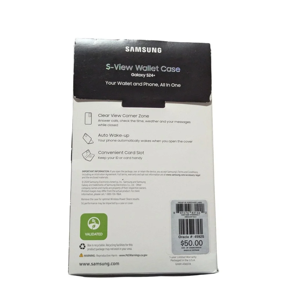 E4. Samsung S-View Wallet Case‎ Galaxy S24+ - In Black